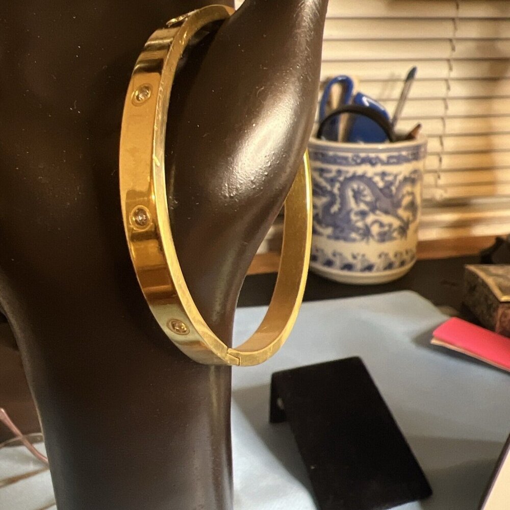 Women Stainless‎ Steel Rhinestone Cuff Bangle